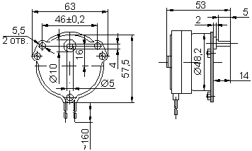 Схема электродвигатель тихоходный синхронный многополюсный типа ДСМ с редуктором. Размеры